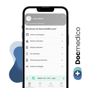 Online Rezeption von Docmedico am Handy