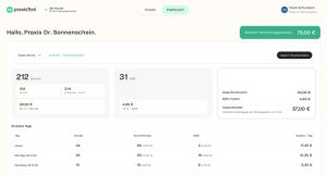 Das Dashboard des Telefonassistenten praxisToni