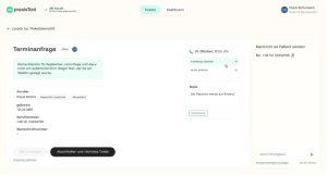 Ticketdetails in praxisToni